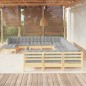 vidaXL Muebles de jardín 12 pzas y cojines madera de pino gris vidaXL Muebles de jardín 12 pzas y cojines madera de pino gris
