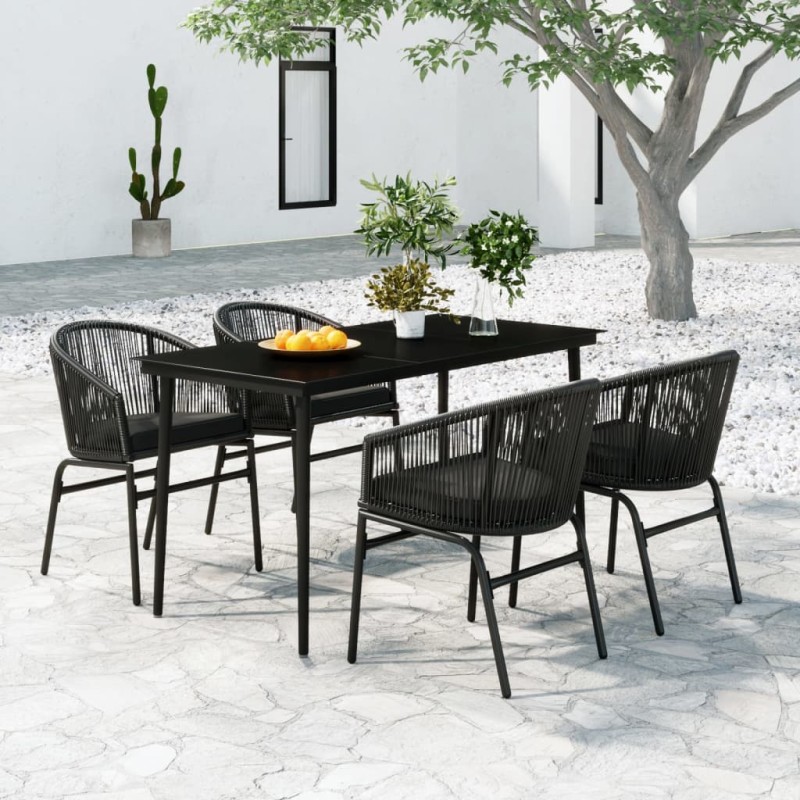 vidaXL Juego de comedor para jardín 5 piezas negro vidaXL Juego de comedor para jardín 5 piezas negro