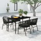 vidaXL Juego de comedor para jardín 5 piezas negro vidaXL Juego de comedor para jardín 5 piezas negro