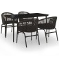 vidaXL Juego de comedor para jardín 5 piezas negro vidaXL Juego de comedor para jardín 5 piezas negro