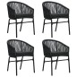 vidaXL Juego de comedor para jardín 5 piezas negro vidaXL Juego de comedor para jardín 5 piezas negro