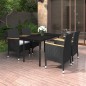 vidaXL Set comedor de jardín 5 pzas y cojines ratán sintético y vidrio vidaXL Set comedor de jardín 5 pzas y cojines ratán sintético y vidrio