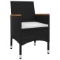 vidaXL Set comedor de jardín 5 pzas y cojines ratán sintético y vidrio vidaXL Set comedor de jardín 5 pzas y cojines ratán sintético y vidrio