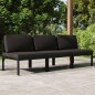 vidaXL Sofá de jardín de 3 plazas con cojines aluminio gris antracita