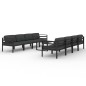 vidaXL Set muebles de jardín 9 pzas y cojines aluminio gris antracita vidaXL Set muebles de jardín 9 pzas y cojines aluminio gris antracita
