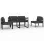 vidaXL Set muebles de jardín 5 pzas y cojines aluminio gris antracita vidaXL Set muebles de jardín 5 pzas y cojines aluminio gris antracita