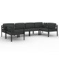 vidaXL Set muebles de jardín 6 pzas y cojines aluminio gris antracita