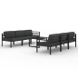 vidaXL Set muebles de jardín 7 pzas y cojines aluminio gris antracita vidaXL Set muebles de jardín 7 pzas y cojines aluminio gris antracita