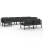 vidaXL Set muebles de jardín 9 pzas y cojines aluminio gris antracita vidaXL Set muebles de jardín 9 pzas y cojines aluminio gris antracita