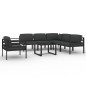 vidaXL Set muebles de jardín 7 pzas y cojines aluminio gris antracita vidaXL Set muebles de jardín 7 pzas y cojines aluminio gris antracita