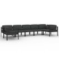 vidaXL Set muebles de jardín 7 pzas y cojines aluminio gris antracita vidaXL Set muebles de jardín 7 pzas y cojines aluminio gris antracita