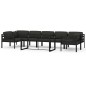 vidaXL Set muebles de jardín 8 pzas y cojines aluminio gris antracita vidaXL Set muebles de jardín 8 pzas y cojines aluminio gris antracita