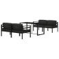 vidaXL Set muebles de jardín 5 pzas y cojines aluminio gris antracita vidaXL Set muebles de jardín 5 pzas y cojines aluminio gris antracita