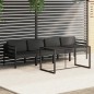 vidaXL Set muebles de jardín 5 pzas y cojines aluminio gris antracita vidaXL Set muebles de jardín 5 pzas y cojines aluminio gris antracita