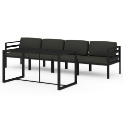 vidaXL Set muebles de jardín 5 pzas y cojines aluminio gris antracita