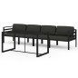 vidaXL Set muebles de jardín 5 pzas y cojines aluminio gris antracita vidaXL Set muebles de jardín 5 pzas y cojines aluminio gris antracita
