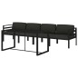 vidaXL Set muebles de jardín 5 pzas y cojines aluminio gris antracita vidaXL Set muebles de jardín 5 pzas y cojines aluminio gris antracita