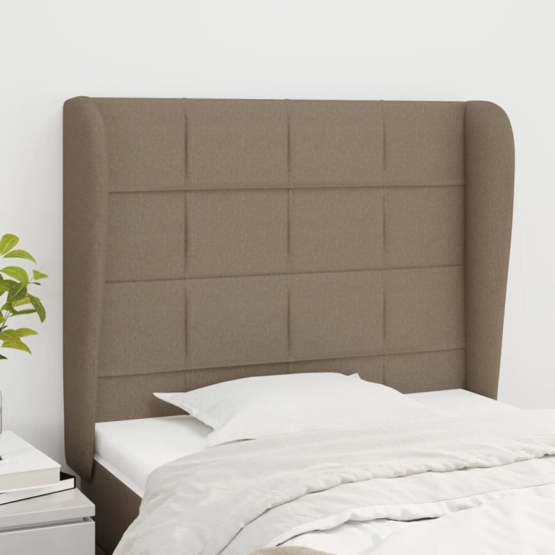 vidaXL Cabecero con orejas de tela gris taupe 93x23x118/128 cm vidaXL Cabecero con orejas de tela gris taupe 93x23x118/128 cm