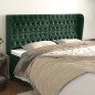 vidaXL Cabecero con orejas de terciopelo verde oscuro 203x23x118/128cm vidaXL Cabecero con orejas de terciopelo verde oscuro 203x23x118/128cm