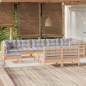 vidaXL Juego de muebles de jardín 10 pzas y cojines madera maciza pino vidaXL Juego de muebles de jardín 10 pzas y cojines madera maciza pino