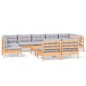 vidaXL Juego de muebles de jardín 10 pzas y cojines madera maciza pino vidaXL Juego de muebles de jardín 10 pzas y cojines madera maciza pino