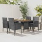 vidaXL Juego de comedor de jardín 5 piezas ratán sintético gris vidaXL Juego de comedor de jardín 5 piezas ratán sintético gris