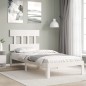vidaXL Estructura de cama con cabecero madera maciza blanco 90x200 cm vidaXL Estructura de cama con cabecero madera maciza blanco 90x200 cm