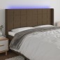 vidaXL Cabecero con LED de tela marrón oscuro 183x16x118/128 cm vidaXL Cabecero con LED de tela marrón oscuro 183x16x118/128 cm