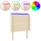 vidaXL Cabecero con LED de tela color crema 103x16x118/128 cm vidaXL Cabecero con LED de tela color crema 103x16x118/128 cm