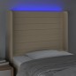 vidaXL Cabecero con LED de tela color crema 103x16x118/128 cm vidaXL Cabecero con LED de tela color crema 103x16x118/128 cm