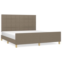 vidaXL Estructura de cama con cabecero de tela gris taupe 180x200 cm