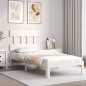 vidaXL Estructura de cama con cabecero madera maciza blanco 90x200 cm vidaXL Estructura de cama con cabecero madera maciza blanco 90x200 cm