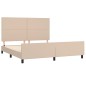 vidaXL Estructura de cama cabecero cuero sintético capuchino 180x200cm vidaXL Estructura de cama cabecero cuero sintético capuchino 180x200cm