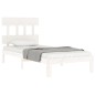 vidaXL Estructura de cama con cabecero madera maciza blanco 90x200 cm vidaXL Estructura de cama con cabecero madera maciza blanco 90x200 cm
