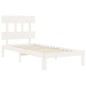 vidaXL Estructura de cama con cabecero madera maciza blanco 90x200 cm vidaXL Estructura de cama con cabecero madera maciza blanco 90x200 cm