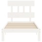 vidaXL Estructura de cama con cabecero madera maciza blanco 90x200 cm vidaXL Estructura de cama con cabecero madera maciza blanco 90x200 cm