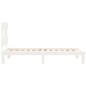 vidaXL Estructura de cama con cabecero madera maciza blanco 90x200 cm vidaXL Estructura de cama con cabecero madera maciza blanco 90x200 cm