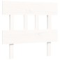 vidaXL Estructura de cama con cabecero madera maciza blanco 90x200 cm vidaXL Estructura de cama con cabecero madera maciza blanco 90x200 cm