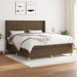vidaXL Cama box spring con colchón tela marrón oscuro 180x200 cm vidaXL Cama box spring con colchón tela marrón oscuro 180x200 cm