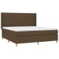 vidaXL Cama box spring con colchón tela marrón oscuro 180x200 cm vidaXL Cama box spring con colchón tela marrón oscuro 180x200 cm