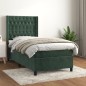 vidaXL Cama box spring con colchón terciopelo verde oscuro 100x200 cm vidaXL Cama box spring con colchón terciopelo verde oscuro 100x200 cm