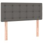vidaXL Cama box spring y colchón LED cuero sintético gris 90x200 cm vidaXL Cama box spring y colchón LED cuero sintético gris 90x200 cm