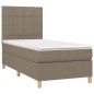 vidaXL Cama box spring colchón y luces LED tela gris taupe 90x200 cm vidaXL Cama box spring colchón y luces LED tela gris taupe 90x200 cm