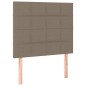 vidaXL Cama box spring colchón y luces LED tela gris taupe 90x200 cm vidaXL Cama box spring colchón y luces LED tela gris taupe 90x200 cm