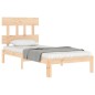 vidaXL Estructura de cama individual con cabecero madera maciza vidaXL Estructura de cama individual con cabecero madera maciza