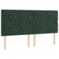 vidaXL Cama box spring colchón y LED terciopelo verde oscuro 200x200cm