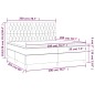 vidaXL Cama box spring colchón y LED terciopelo verde oscuro 200x200cm
