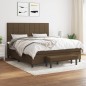 vidaXL Cama box spring con colchón tela marrón oscuro 180x200 cm vidaXL Cama box spring con colchón tela marrón oscuro 180x200 cm