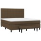vidaXL Cama box spring con colchón tela marrón oscuro 180x200 cm vidaXL Cama box spring con colchón tela marrón oscuro 180x200 cm