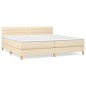 vidaXL Cama box spring con colchón tela color crema 200x200 cm vidaXL Cama box spring con colchón tela color crema 200x200 cm